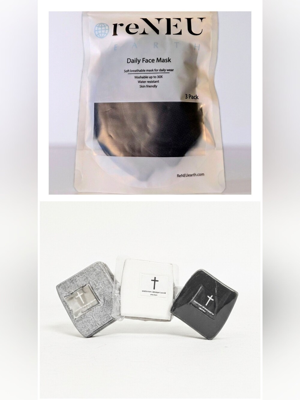 Bundle: Face Mask Pack & Athletic Wrist Bands - For Women Or Men - NWT